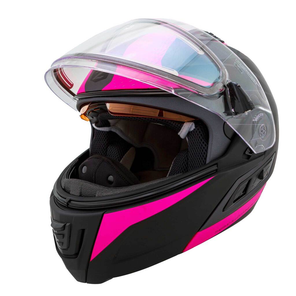 Шлем снегоходный ZOX Condor Parkway стекло с электроподогревом (розовый/черный, S)
