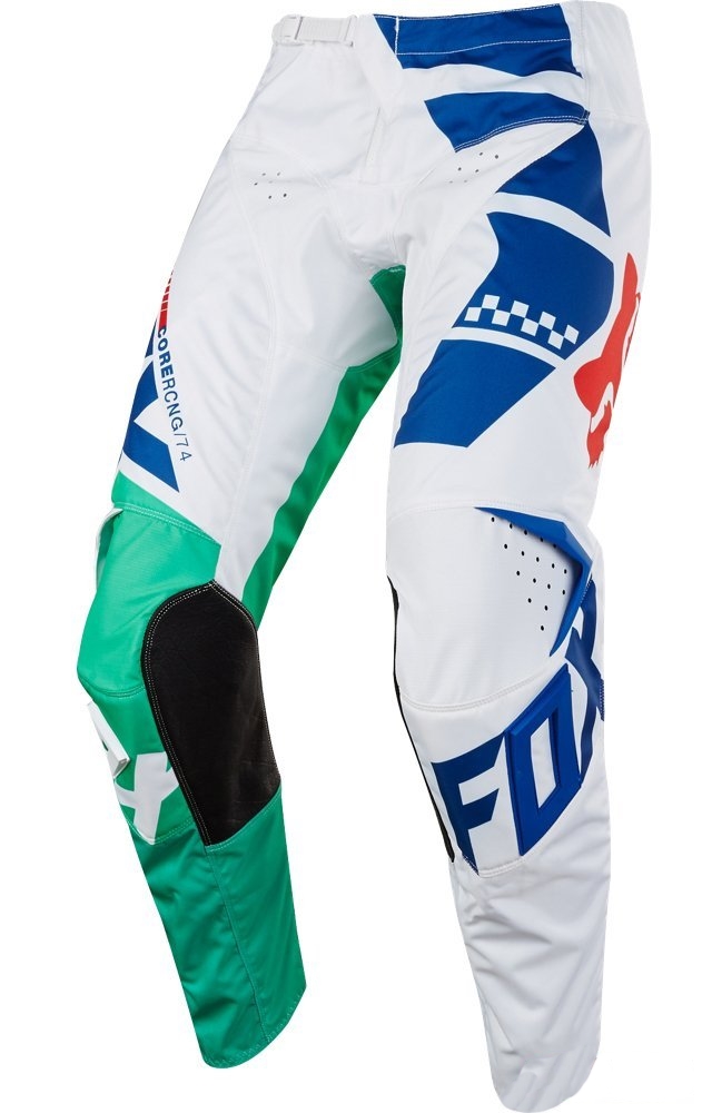 Брюки для мотокросса FOX 180 Sayak белые/зелёные/синие 34