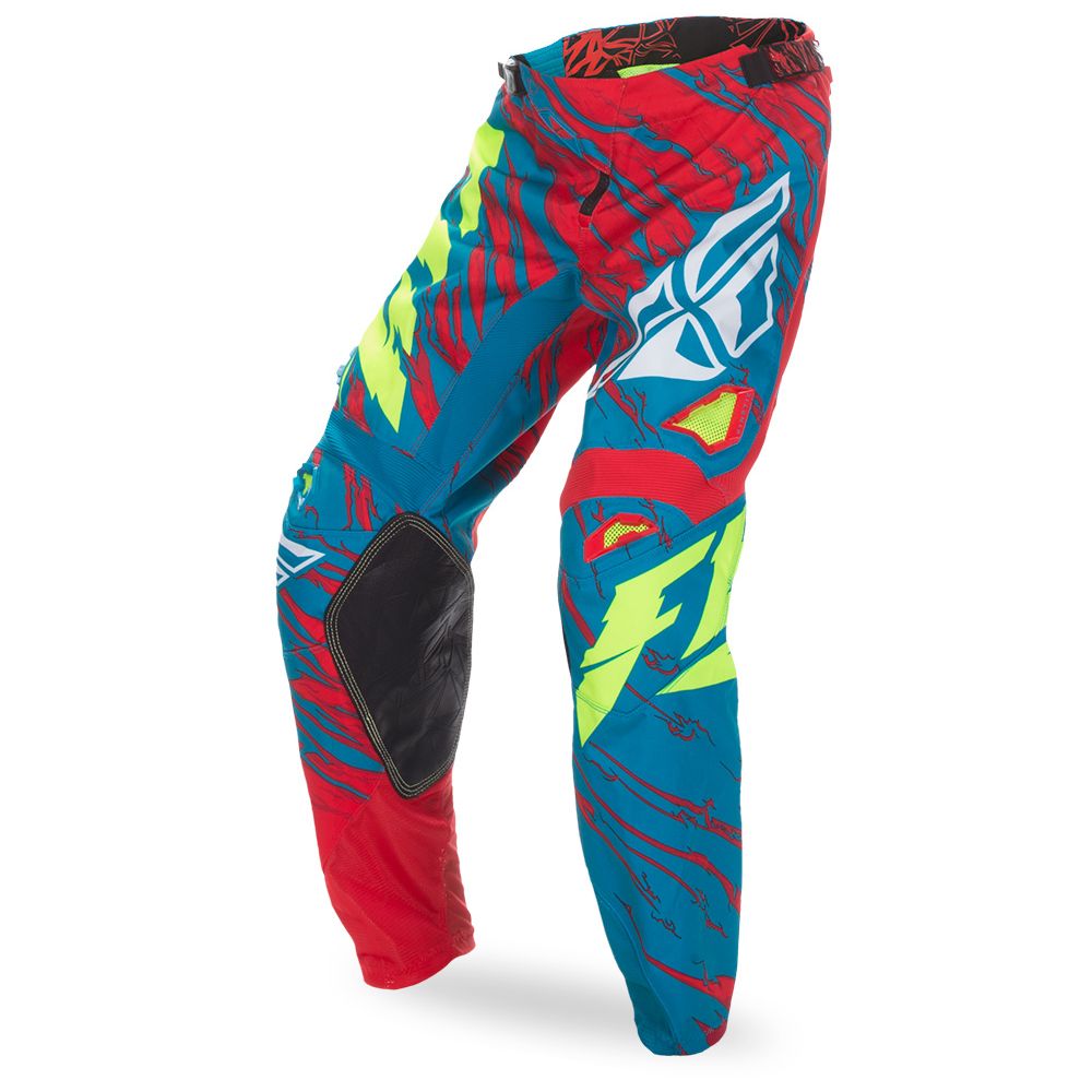 Брюки для мотокросса FLY RACING KINETIC RELAPSE голубые/красные (2017) 36