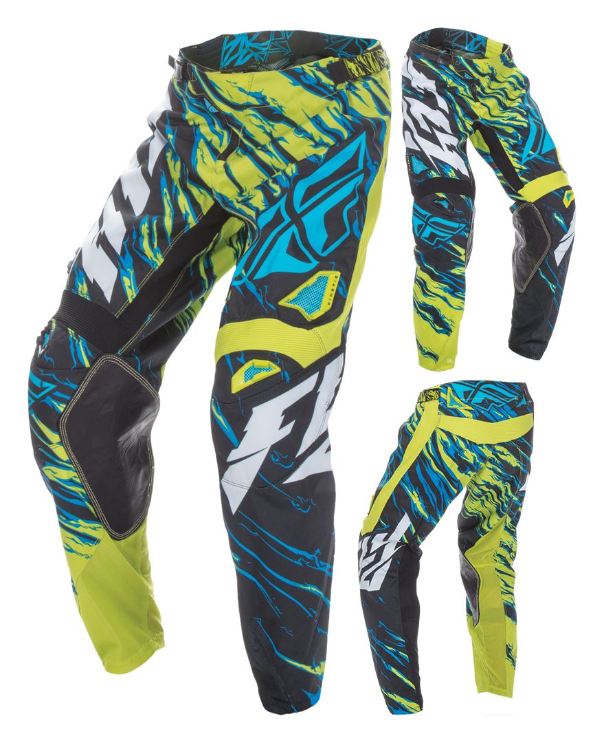 Брюки для мотокросса FLY RACING KINETIC RELAPSE желтые/синие (2017) 32