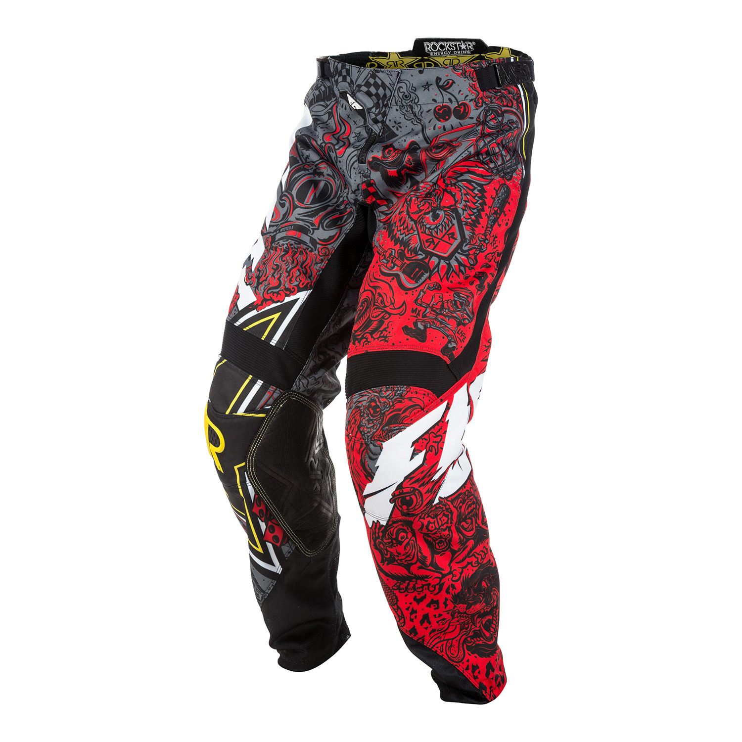 Брюки для мотокросса FLY RACING KINETIC ROCKSTAR красные/серые (2018) 30