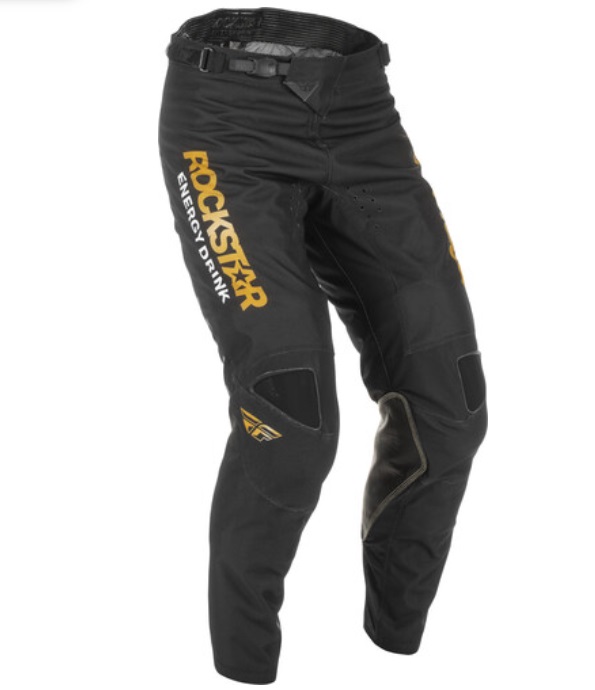Брюки для мотокросса FLY RACING KINETIC ROCKSTAR (2022) Чёрный/золотой, размер 36