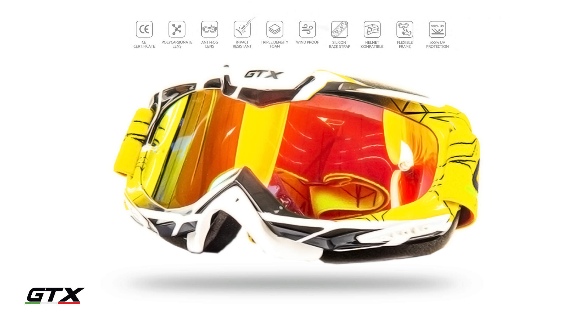 Очки для мотокросса Nenki mirr/yellow