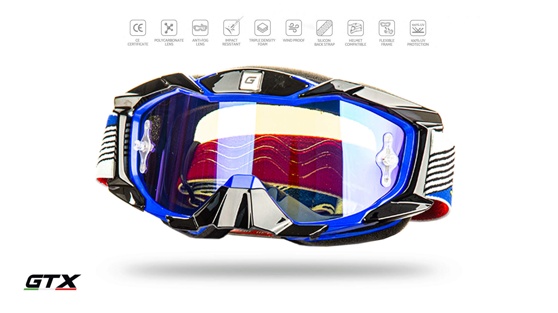 Очки для мотокросса Nenki mirr/blue