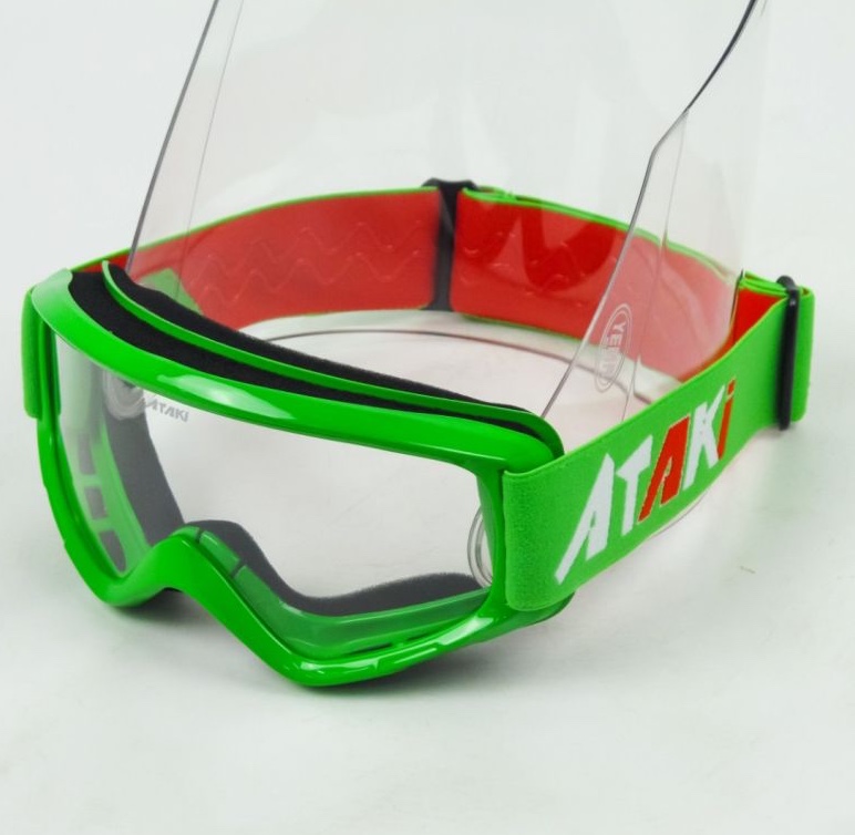 Очки для мотокросса ATAKI HB-319 зеленые глянцевые