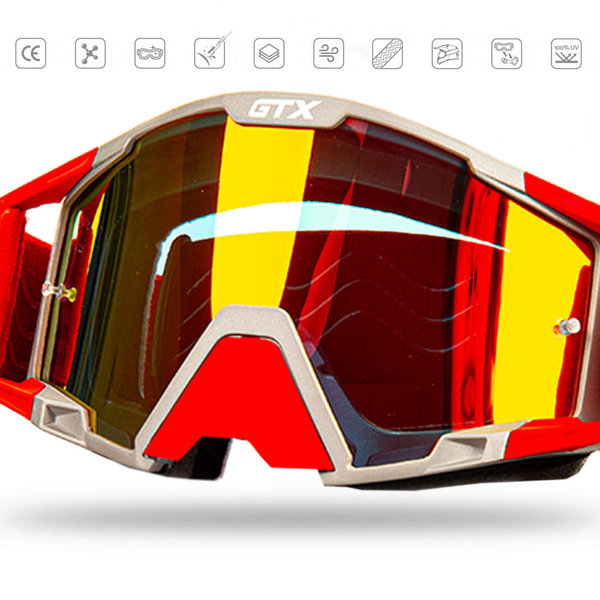 Очки Мотокросс NENKI NK-1025 серо/красные