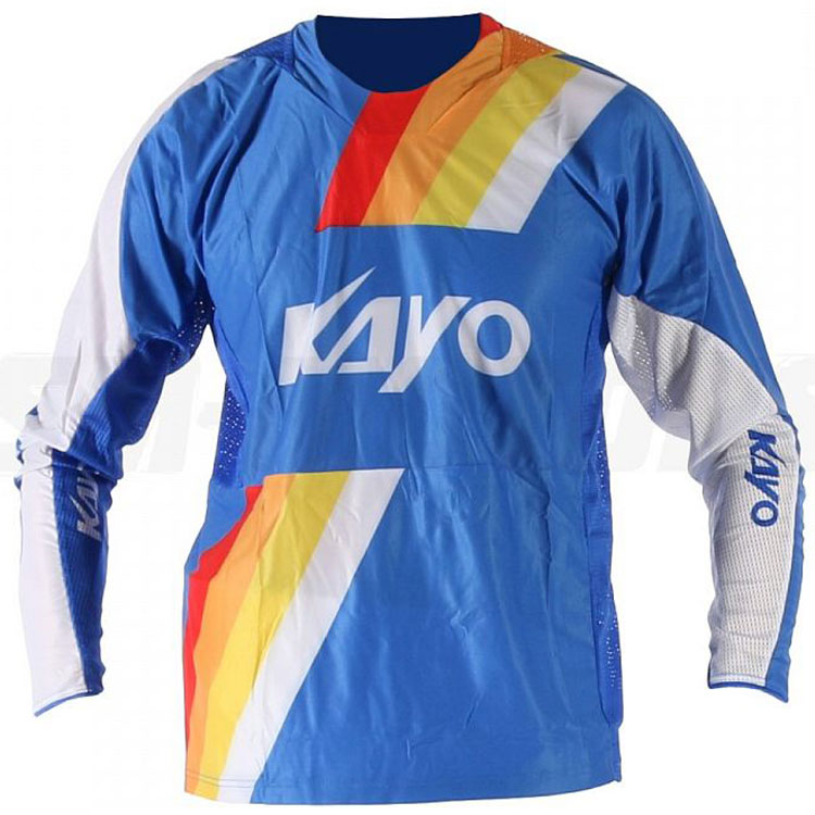 Футболка для мотокросса детская KAYO синяя/белая  L