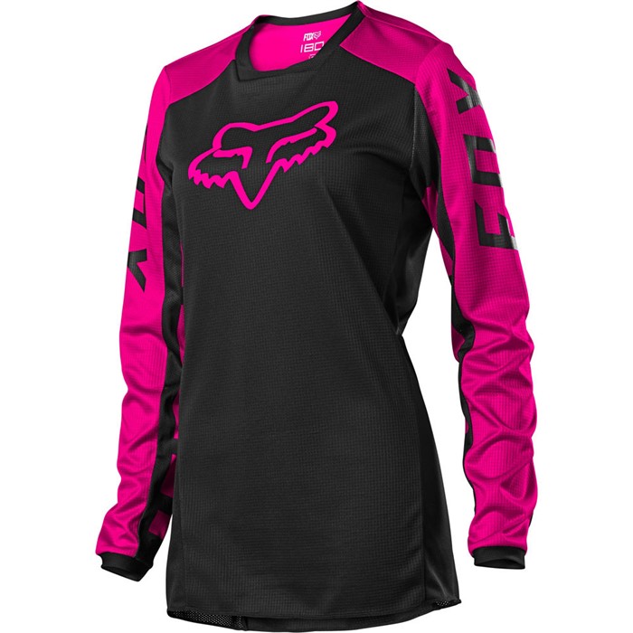 Мотоджерси женская Fox 180 Djet Womens Jersey Black/Pink, S, 2021 (25853-285-S)