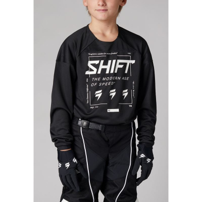 Мотоджерси подростковая Shift White Label Bliss Youth Jersey Black/White, YM, 2021 (26387-018-YM)