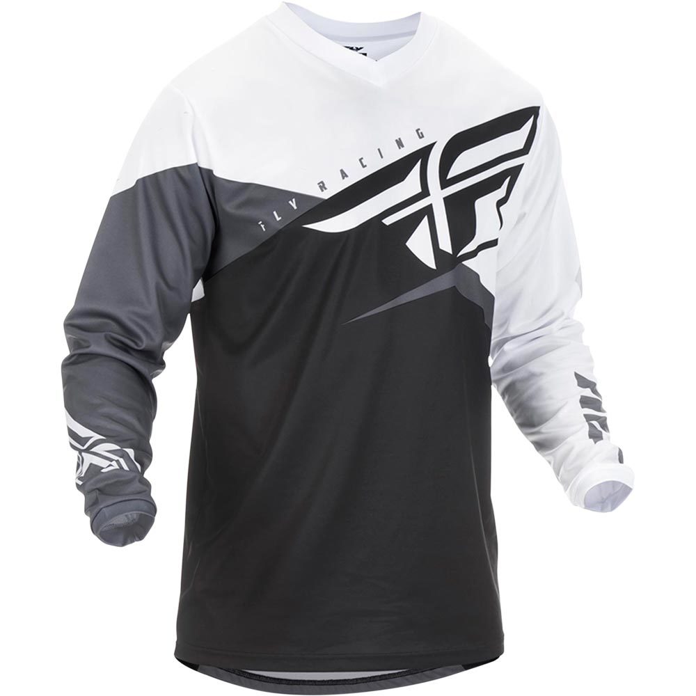 Футболка для мотокросса FLY RACING F-16 черная/белая/серая  (2019)    S