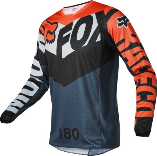 Мотоджерси Fox 180 Trice Jersey (Grey/Orange, L, 2022 (26728-230-L))