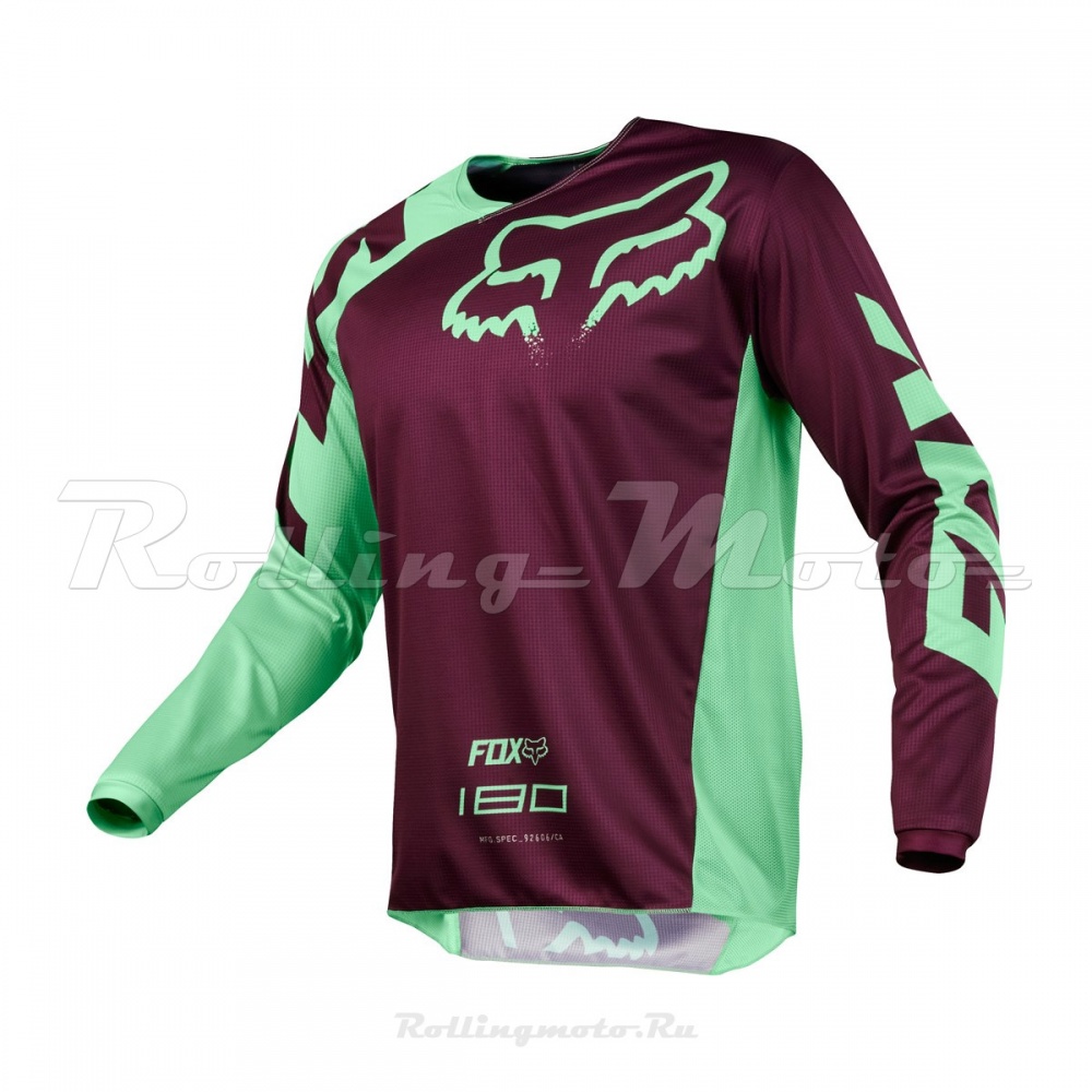 Футболка для мотокросса FOX 180 Race зелёная/фиолетовая  M