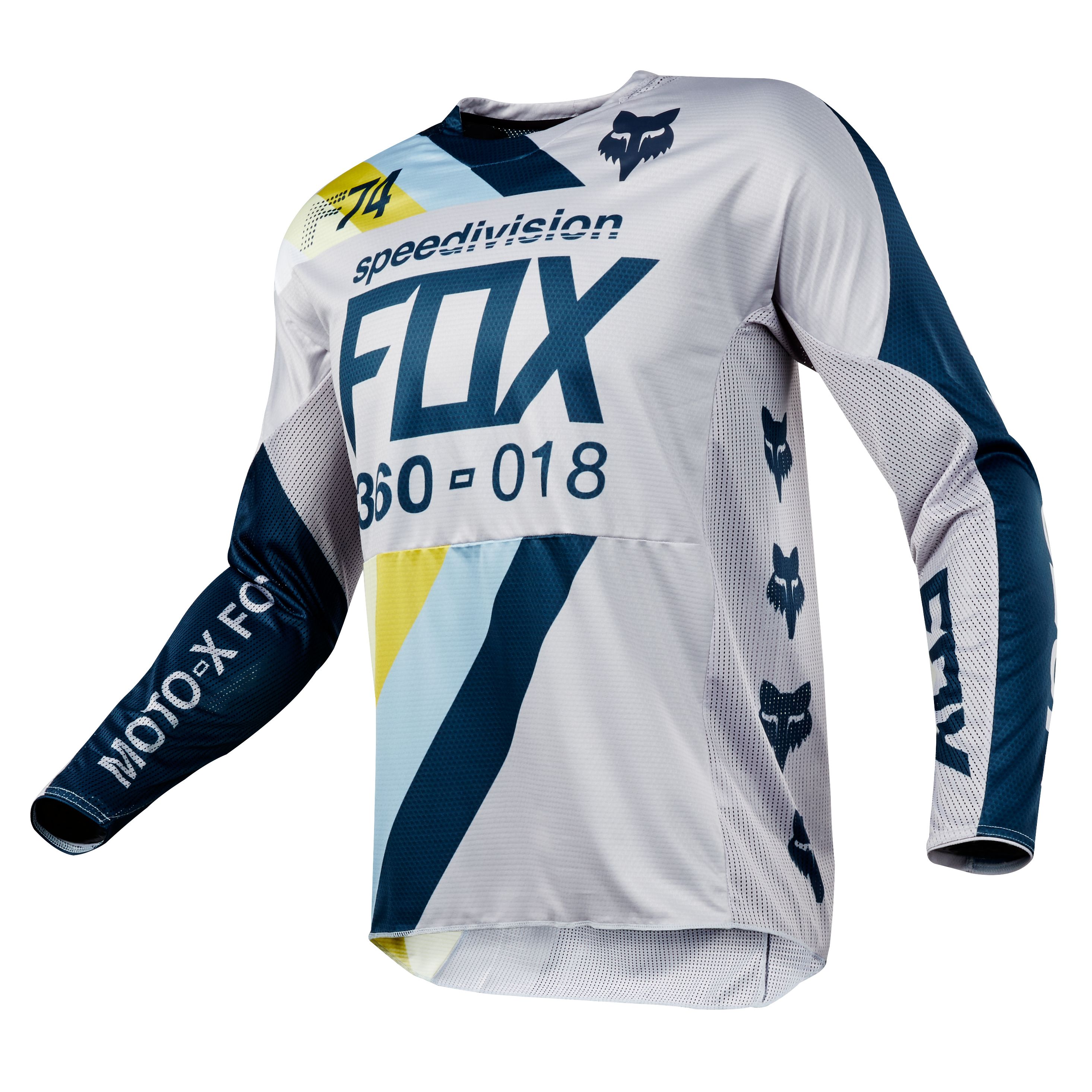 Футболка для мотокросса FOX 360 Draftr серая/синяя  M