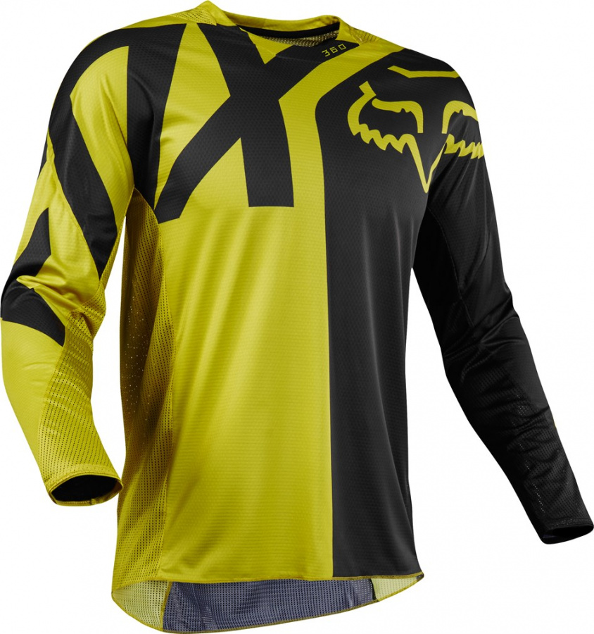 Футболка для мотокросса FOX 360 Preme чёрная/жёлтая L