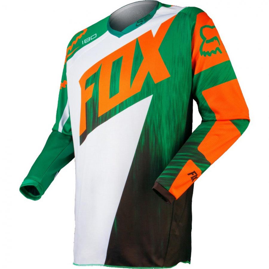 Мотоджерси подростковая Fox 180 Vandal Youth Jersey зеленое / оранжевое M (11450-147-M)