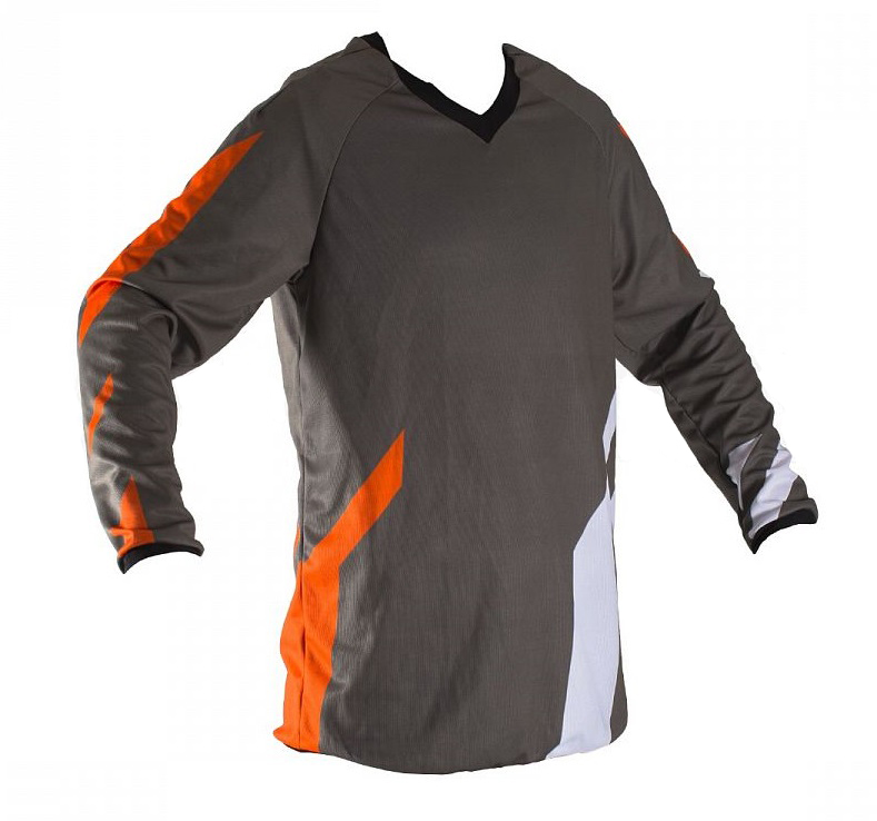 Футболка для мотокросса ATAKI Strike серая/оранжевая   S