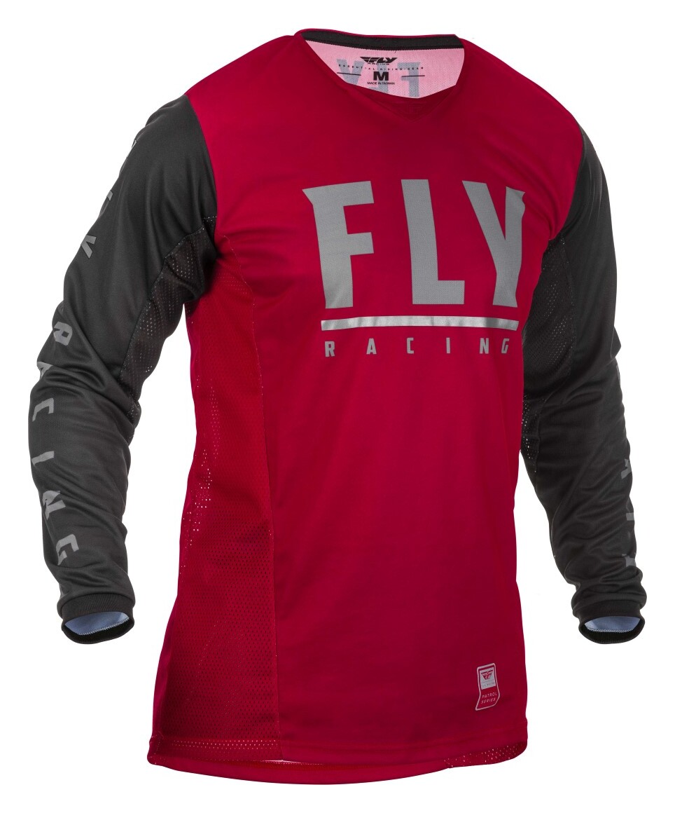 Футболка для мотокросса FLY RACING PATROL бордовая/черная (2020)  XL