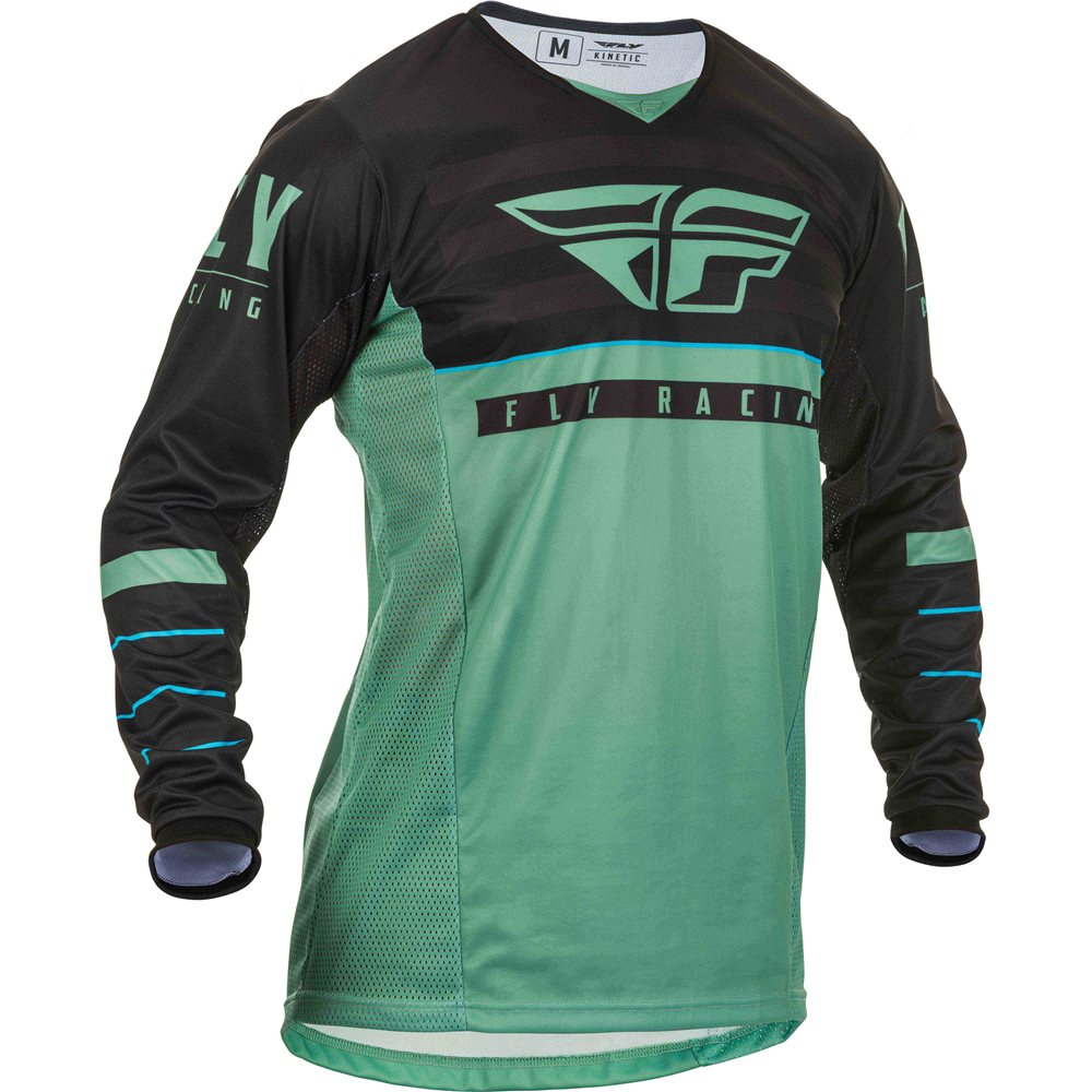 Футболка для мотокросса FLY RACING KINETIC K120 зелёная/чёрная (2020)  XXL