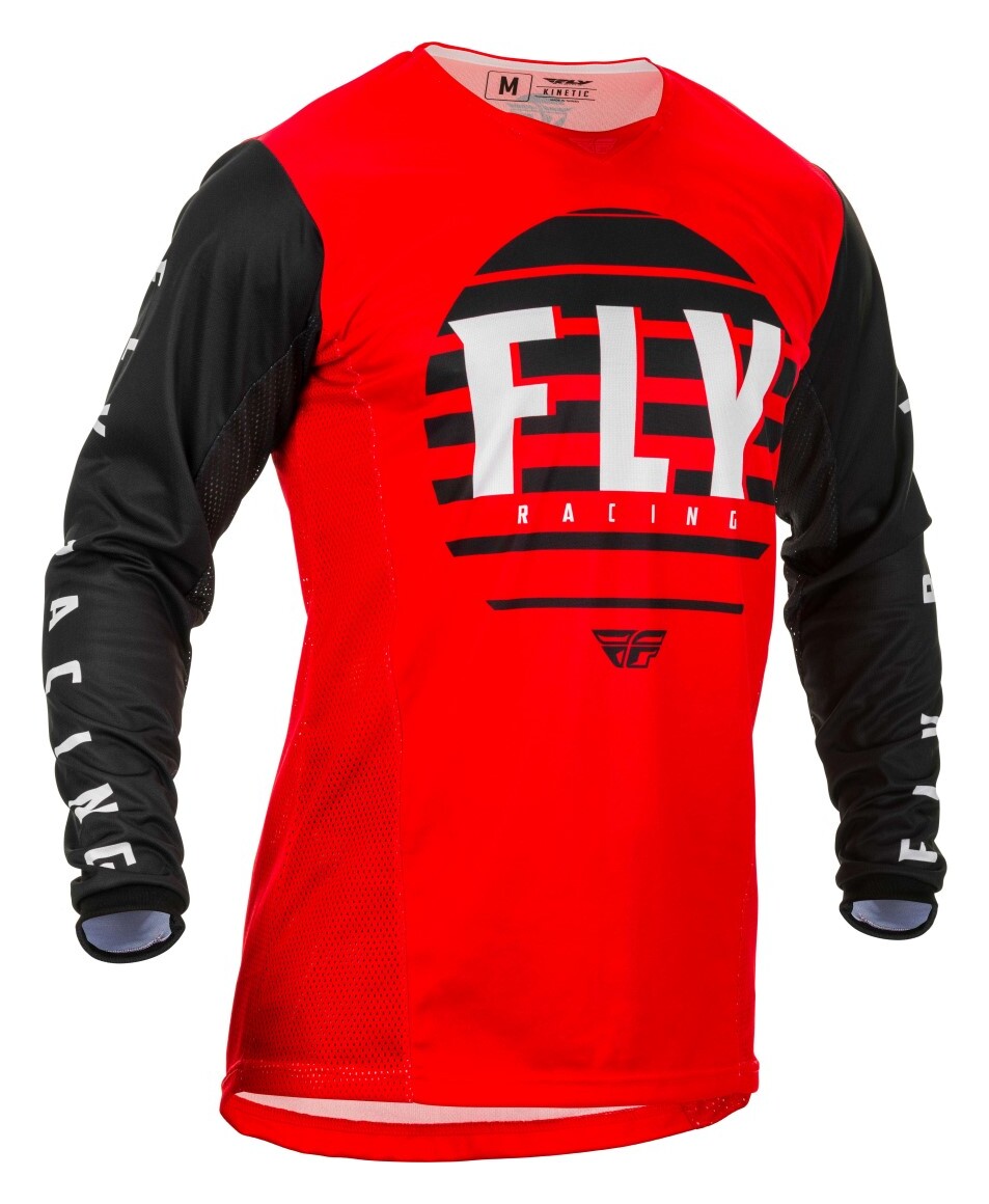 Футболка для мотокросса FLY RACING KINETIC K220 красная/чёрная/белая (2020)    S