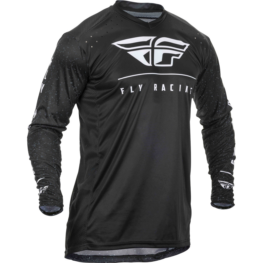 Футболка для мотокросса FLY RACING LITE HYDROGEN черная/белая (2020)   S