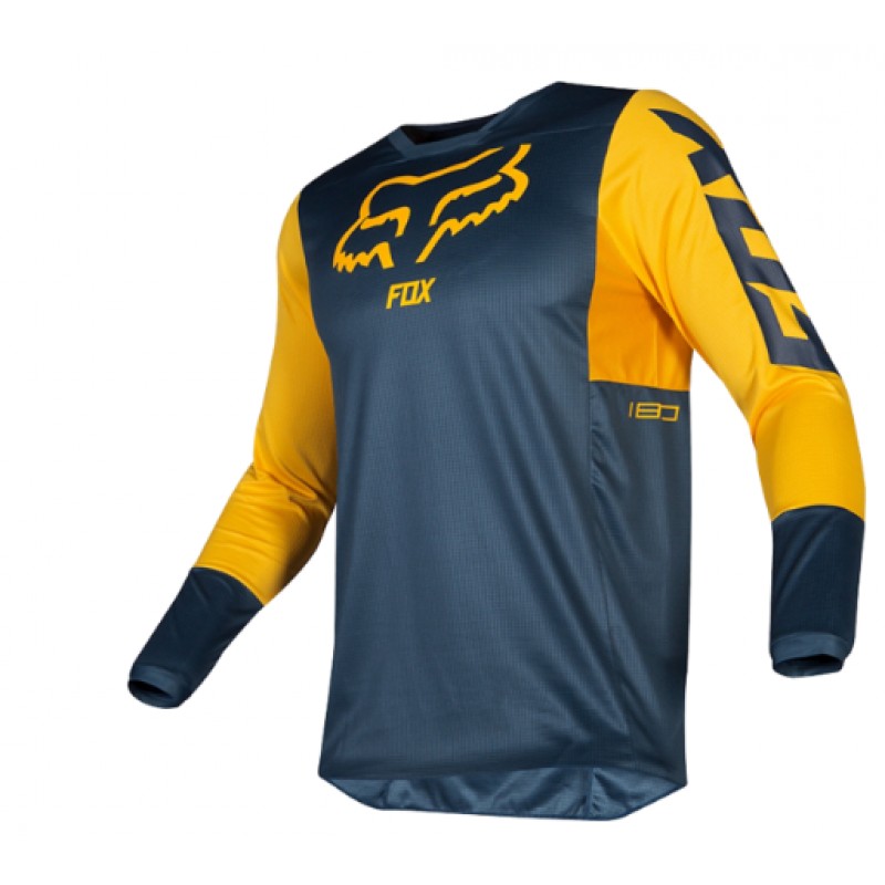 Футболка для мотокросса FOX 180 Przm синяя/желтая XL