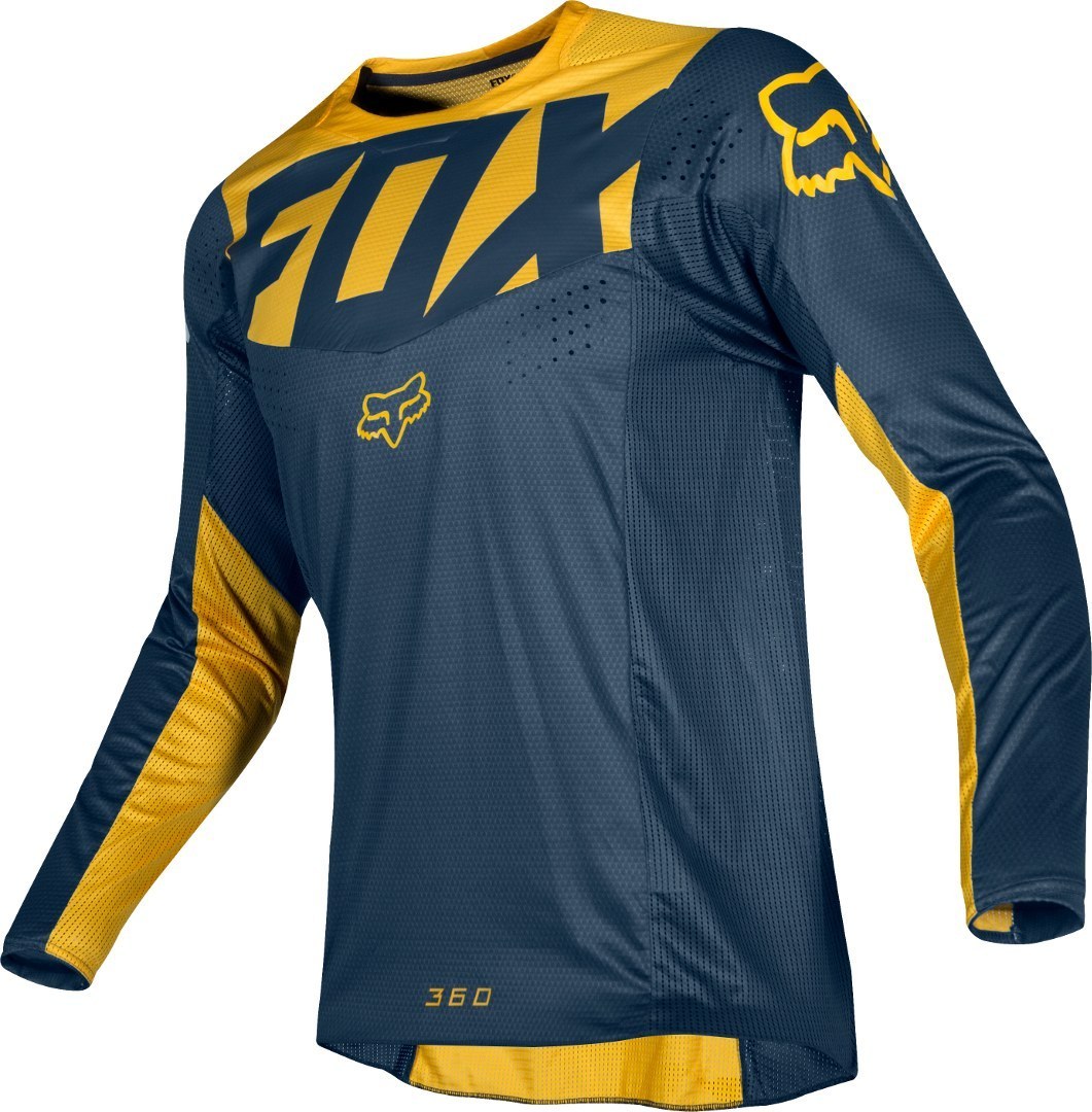 Футболка для мотокросса FOX 360 Kila синяя/жёлтая XL