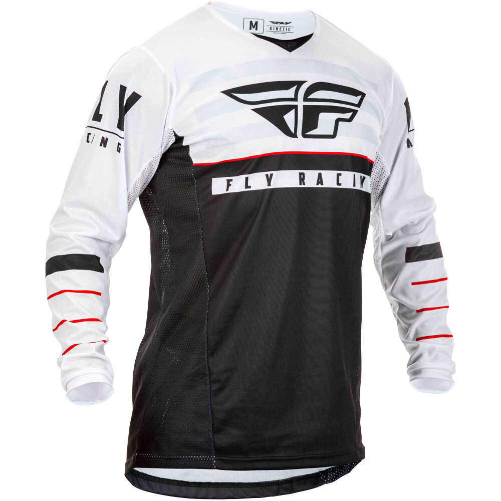 Футболка для мотокросса FLY RACING KINETIC K120 черная/белая/красная (2020)   S