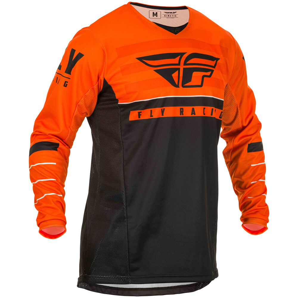 Футболка для мотокросса FLY RACING KINETIC K120 оранжевая/чёрная/белая (2020)   M
