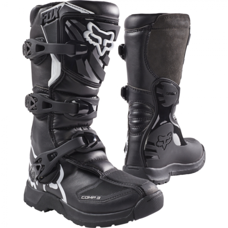 Мотоботы подростковые Fox Comp 3 Youth Boot Black, Y3, 2021 (18238-001-3)