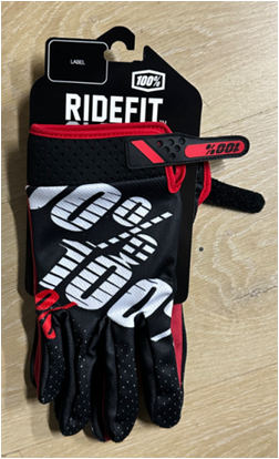 Мотоперчатки 100% Черный/Красный Размер L