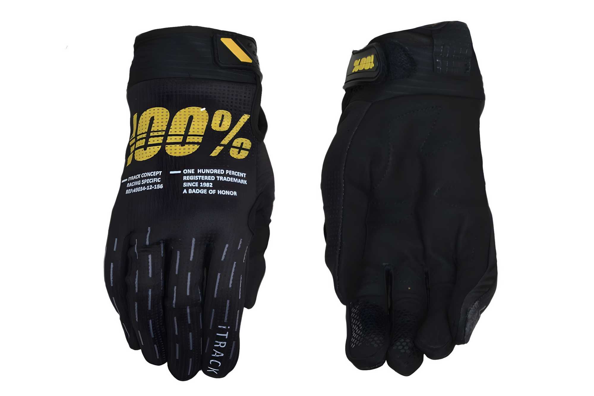 Перчатки мото 100% №12 black (XXL) мотокросс