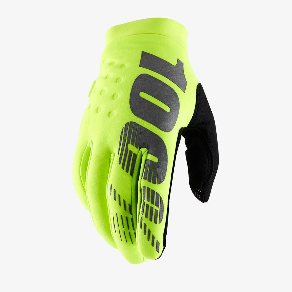 Мотоперчатки подростковые 100% Brisker Youth Glove (Fluo Yellow, L, 2021 (10016-004-06))