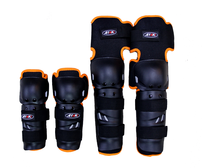 Комплект защиты локтя и колена (4 шт) ATAKI SC-610 черный/оранжевый