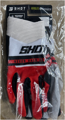 Мотоперчатки Shot Lite Белый/Красный Размер L