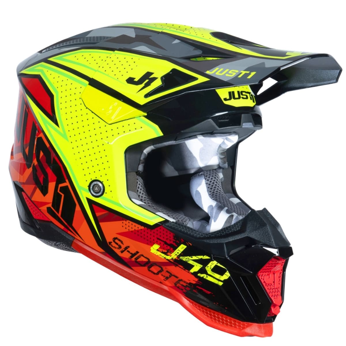 Шлем кроссовый JUST1 J40 SHOOTER (красный/желтый глянцевый, M,  1560035-880-2812)