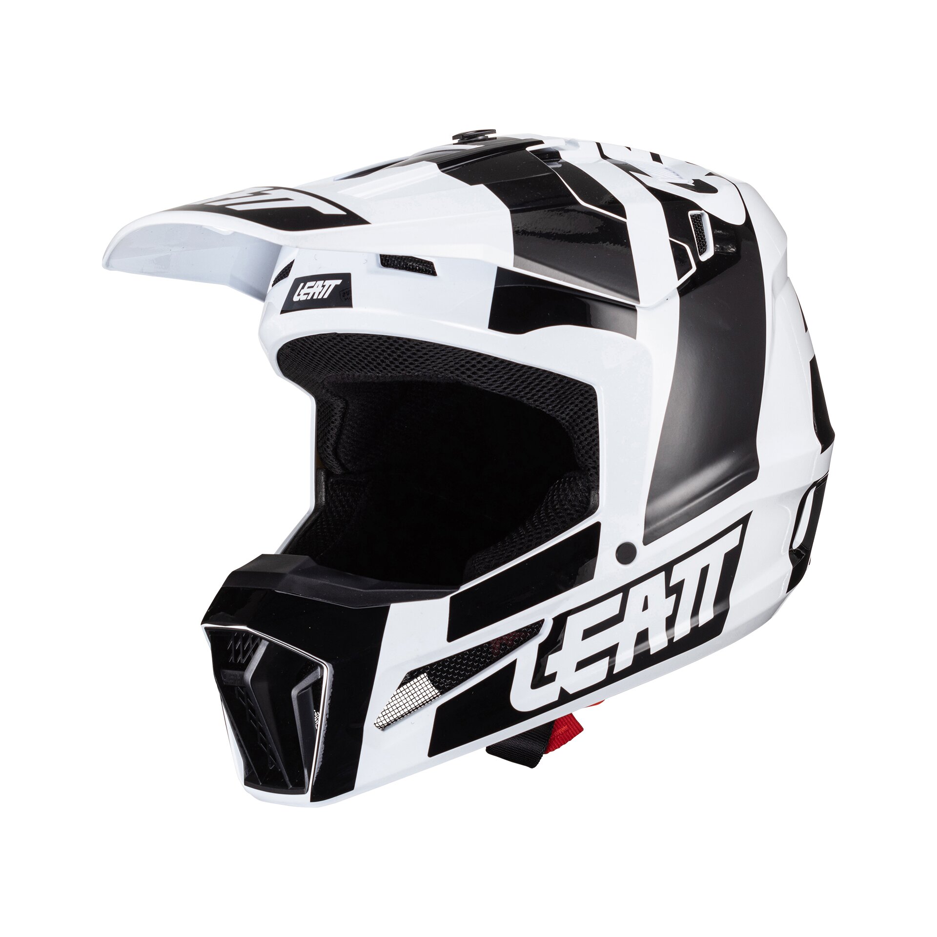 Мотошлем подростковый Leatt Moto 3.5 Junior Helmet (Black/White, M, 2024 (1024060600))