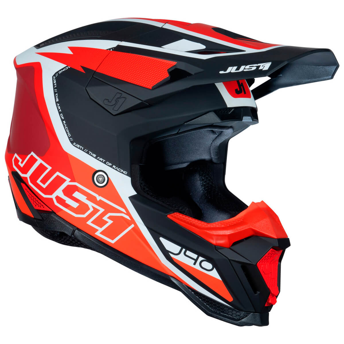 Шлем кроссовый JUST1 J40 FLASH (красный/белый матовый, S, 1560035-880-1992)