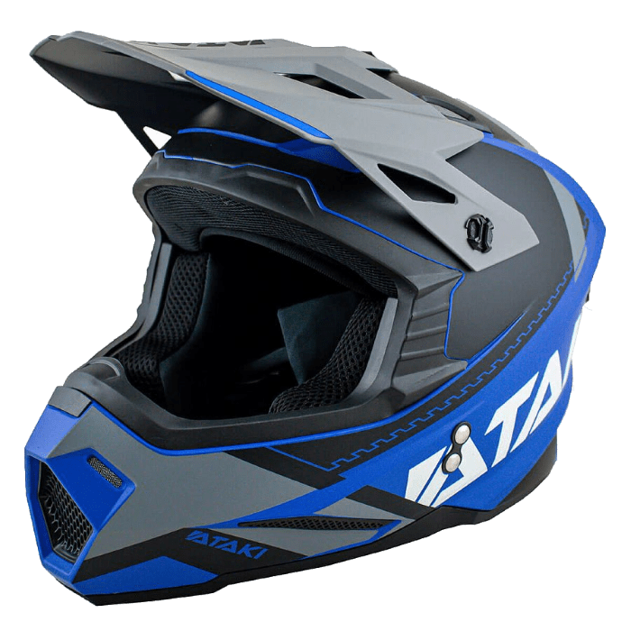 Шлем кроссовый ATAKI JK801 Valor (синий/серый матовый, L)