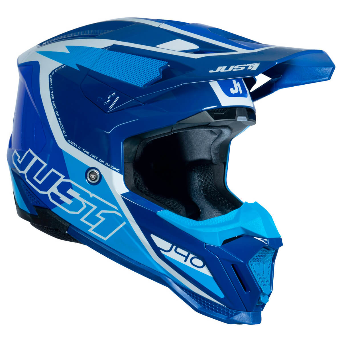 Шлем кроссовый JUST1 J40 FLASH (синий/белый матовый, M, 1560035-880-3522)
