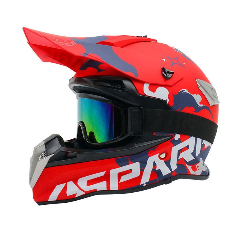 Шлем кроссовый Spark, Красный, M (в комплекте с очками 100%)