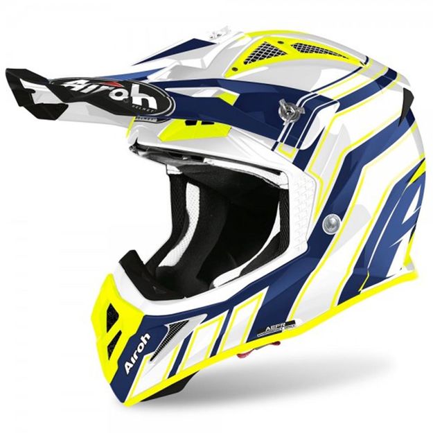 Мотошлем AIROH AVIATOR ACE ART (BLUE GLOSS Кросс-Эндуро Композит XL)