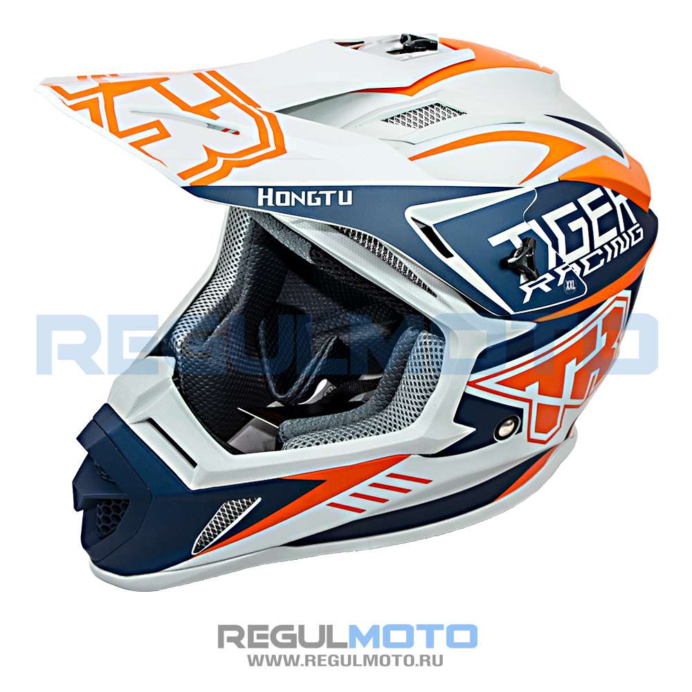 Шлем Kioshi TR кроссовый (H637) (Серый/ синий/ оранжевый, M, 111222-1)