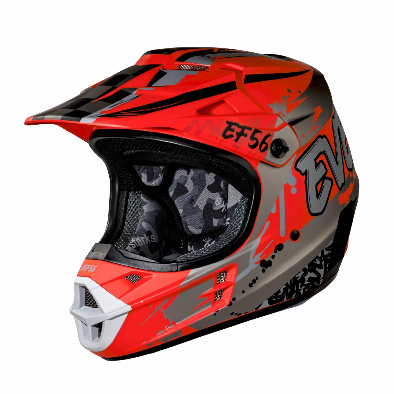 Шлем Base MX Красный/Серый матовый ABC (L)