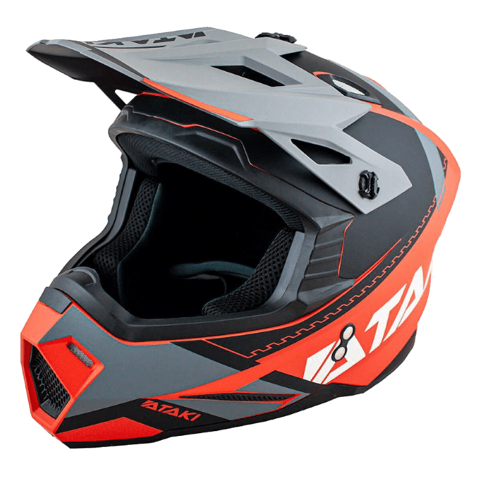 Шлем кроссовый ATAKI JK801 Valor (красный/серый матовый, M)
