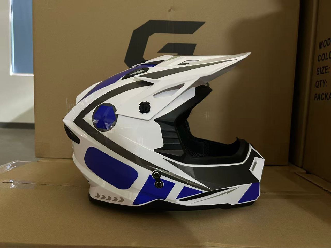 Мотошлем GRID VOLT White/Blue Размер M