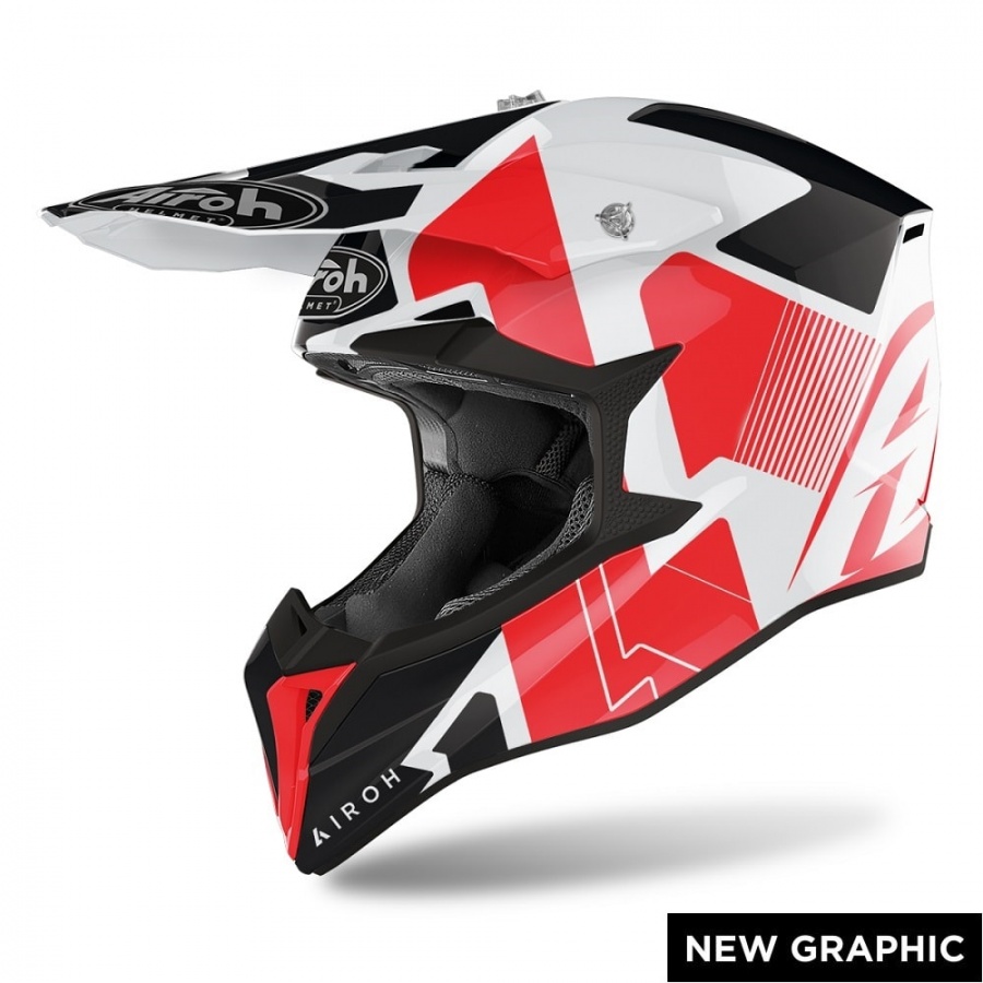 Мотошлем AIROH WRAAP RAZE (RED GLOSS Кросс-Эндуро термопластик XL)