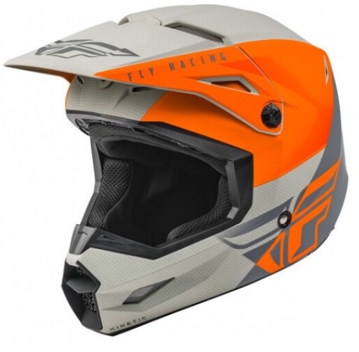 Шлем детский (кроссовый) FLY RACING KINETIC STRAIGHT EDGE оранжевый/серый матовый (2021)    YS