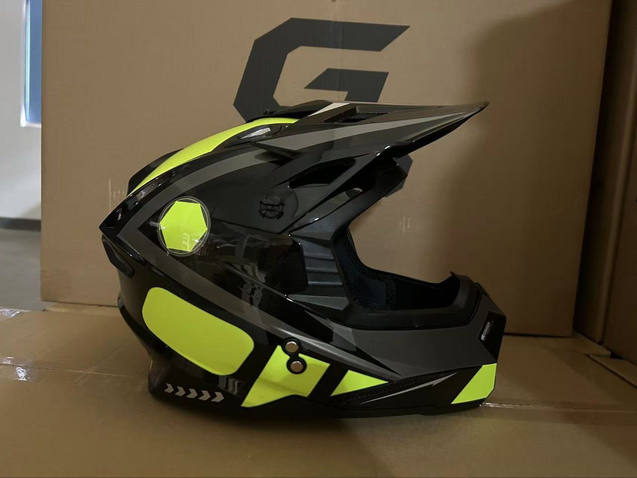 Мотошлем GRID VOLT Black/Yellow Размер L