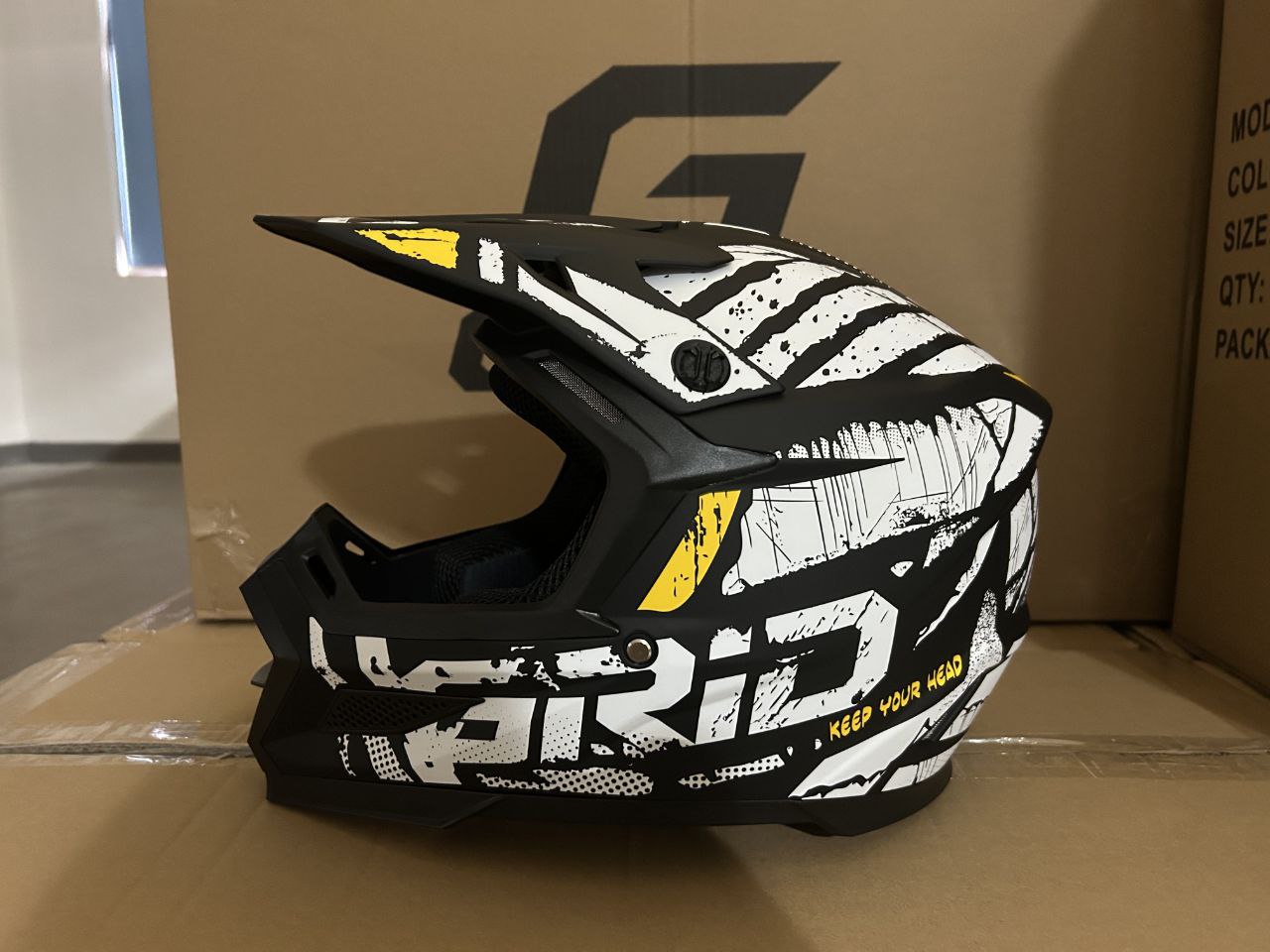 Мотошлем GRID RIVAL Black/Orange Размер XL