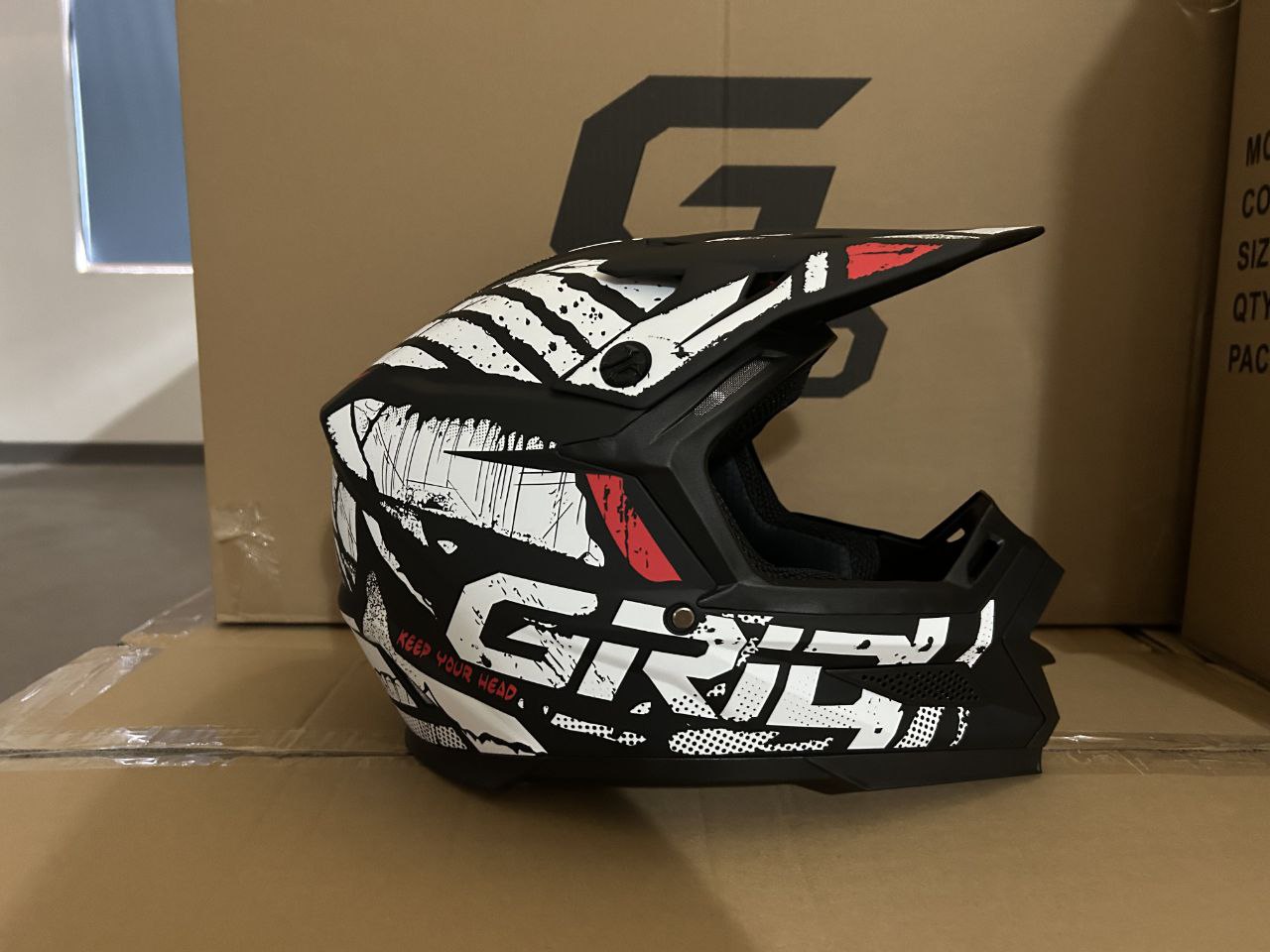 Мотошлем GRID RIVAL Black/Red Размер XXL